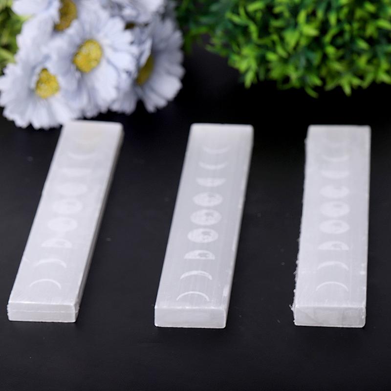 9" Selenitkristallstab mit Mondgravur