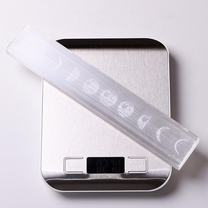 9" Selenitkristallstab mit Mondgravur