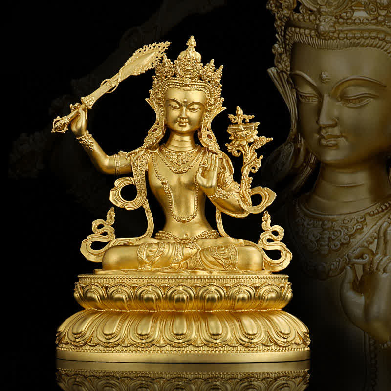 Copper Buddha Statue | Shakyamuni Amitabha Medicine Buddha Figurine