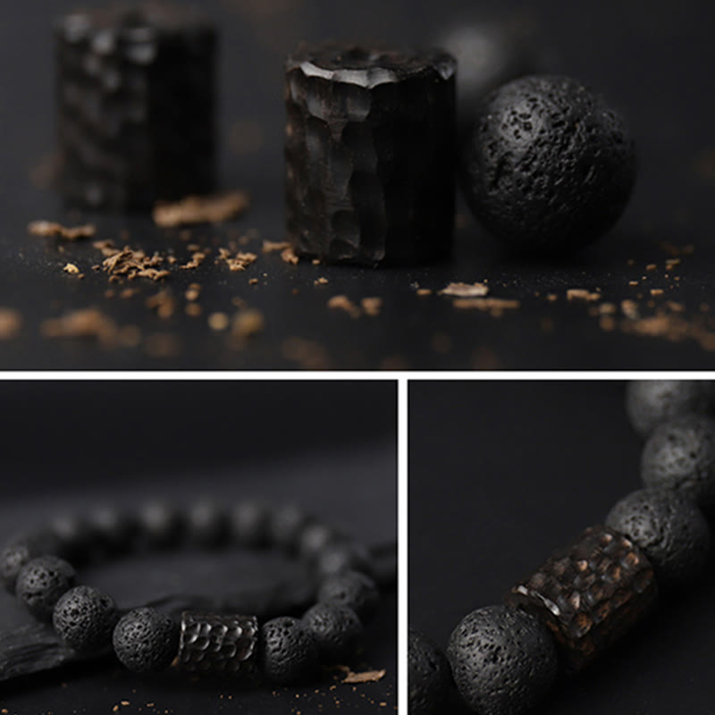 10mm Lava Rock Tiger Eye Healing Bracelet for Stress Relief