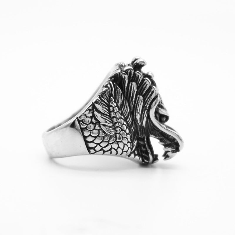 Dragon Balance Titanium Steel Ring for Mental Clarity