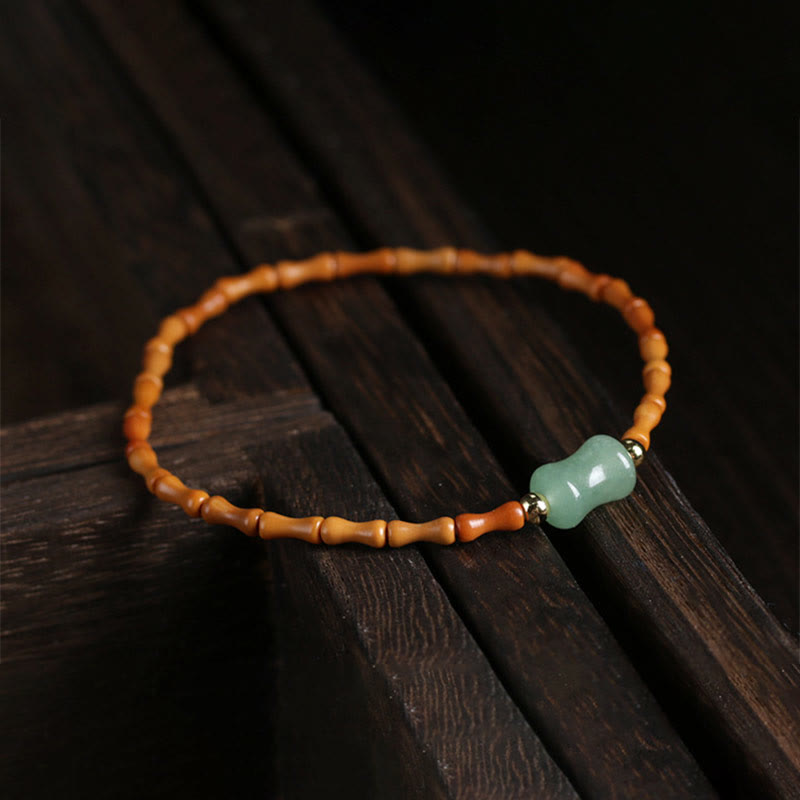 Green Aventurine & Olive Pit Luck Bracelet 14-16cm Wrist