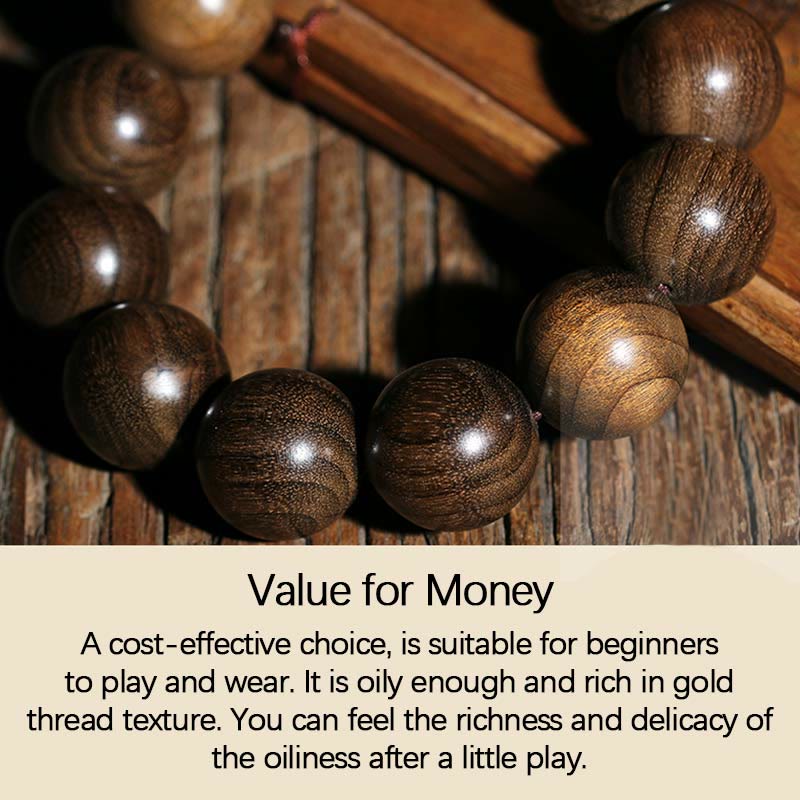 Rare Phoebe Zhennan Wood Spiritual Bracelet 15-25mm Beads