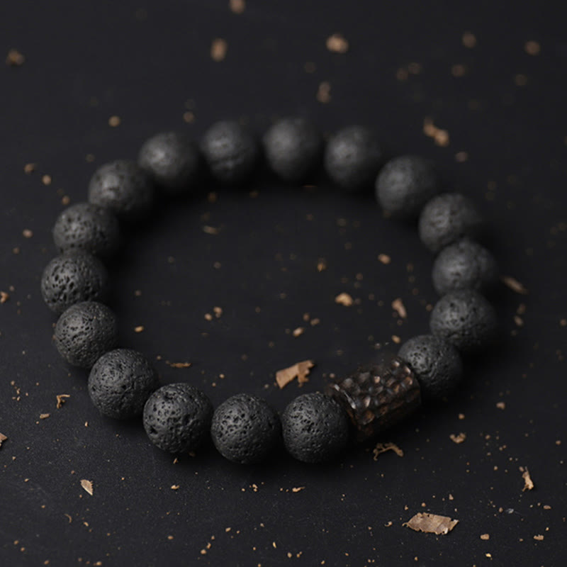 10mm Lava Rock Tiger Eye Healing Bracelet for Stress Relief
