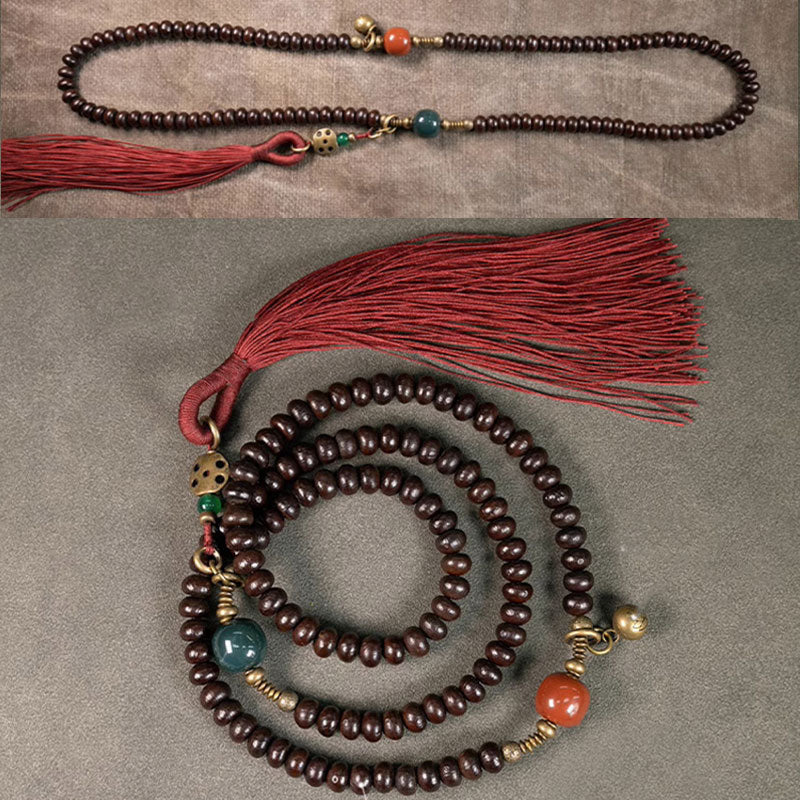 8mm Purple Bodhi Seed Mala Bracelet for Auspiciousness
