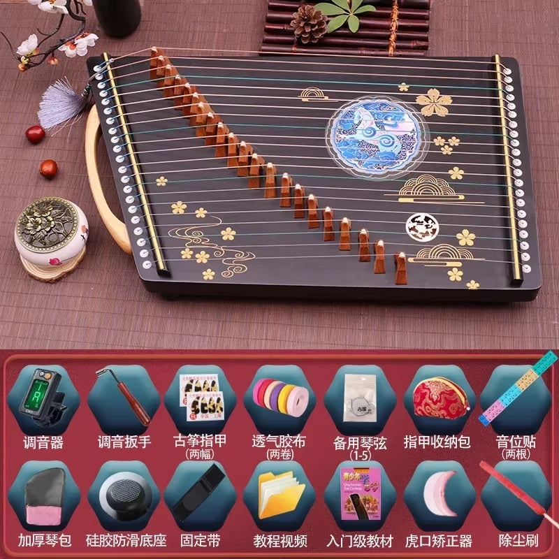 21 String Portable Guzheng for Kids Beginner Fingering Practice Small Guzheng Chinese Zither Traditional Musical Instrument Gift