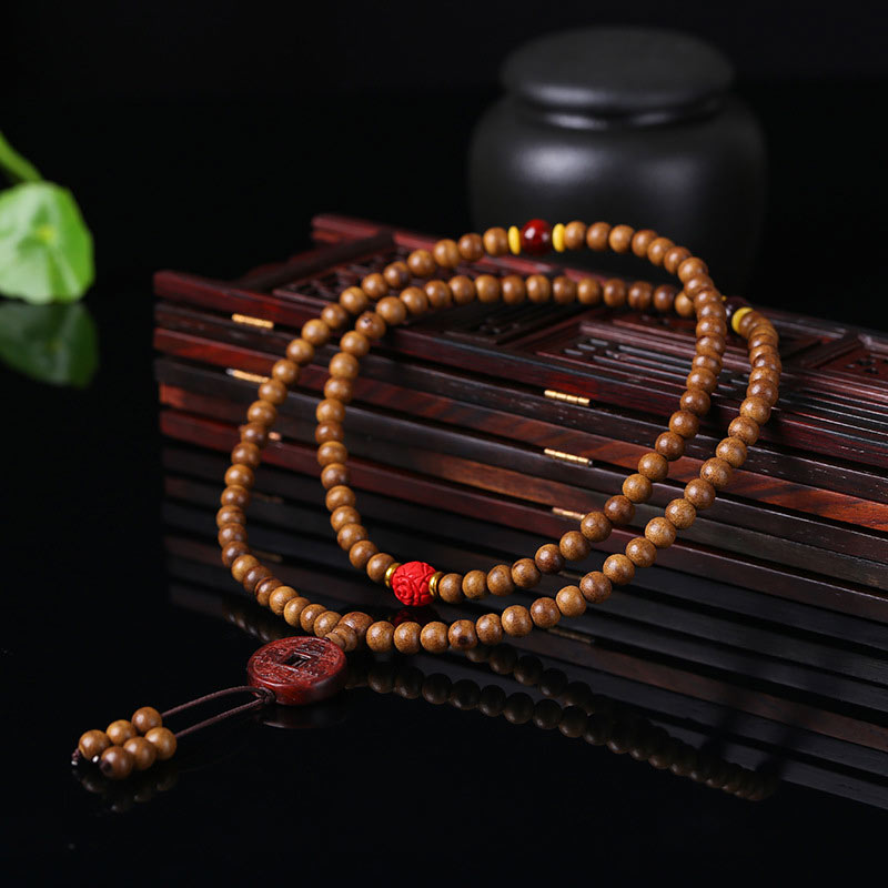 6mm Peach Wood Lotus Bracelet for Meditation & Protection