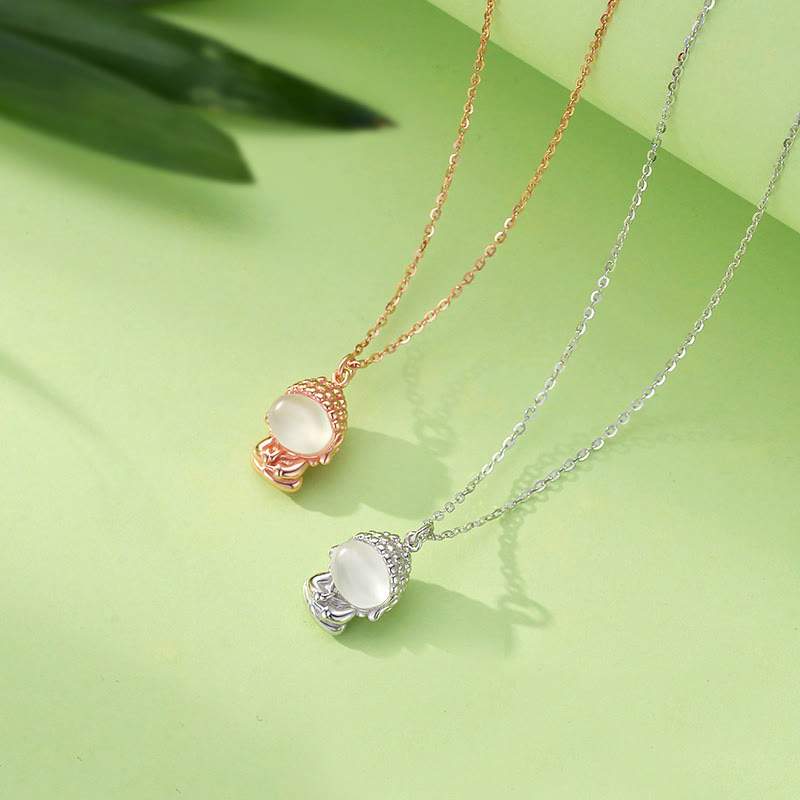 925 Silber Chalcedon Buddha Anhänger Halskette