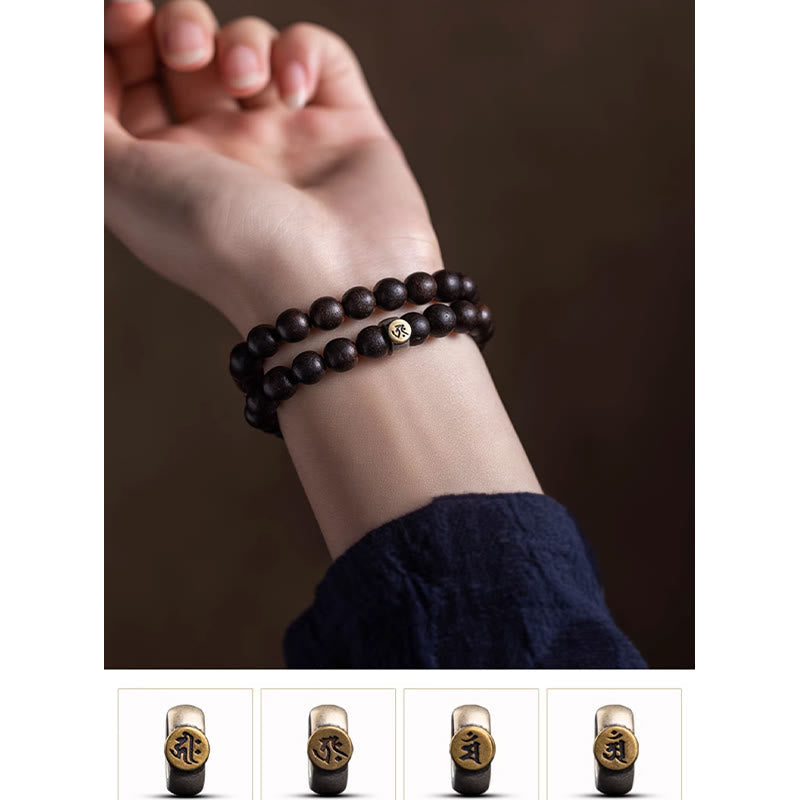 925 Silber Chinesisches Sternzeichen Armband mit Adlerholz &amp; Erdbeerquarz