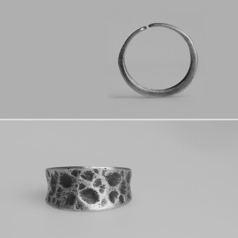Verstellbarer Schutzring aus 925er Sterlingsilber mit Noppenstruktur