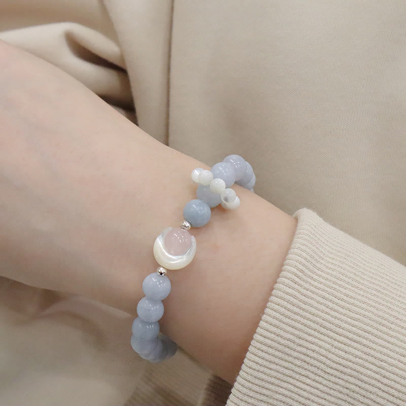 925 Sterling Silber Amethyst Halbmond Heilung Armband