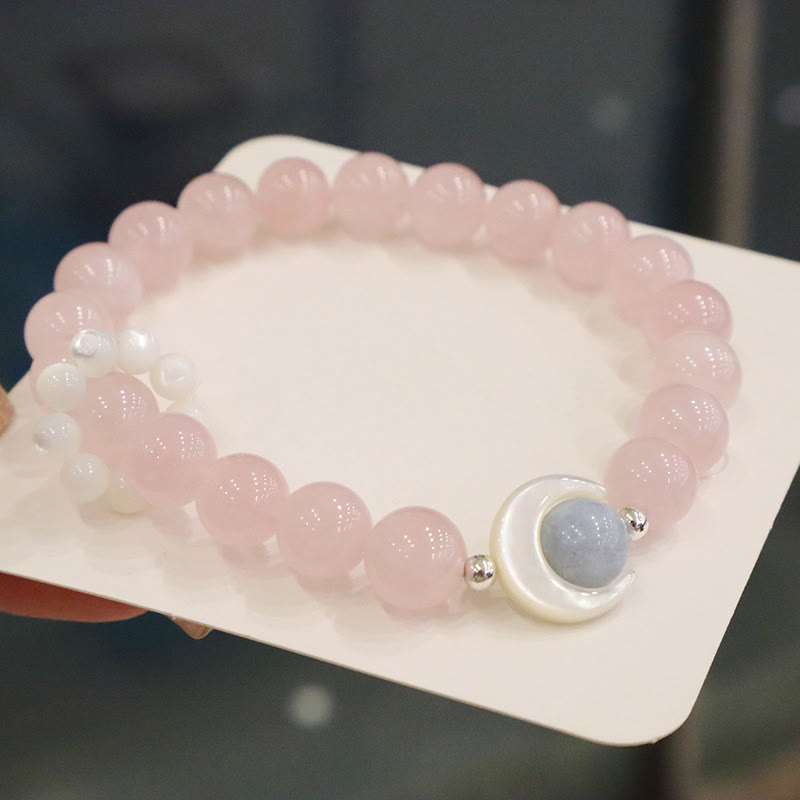 925 Sterling Silber Amethyst Halbmond Heilung Armband