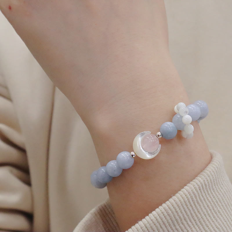 925 Sterling Silber Amethyst Halbmond Heilung Armband