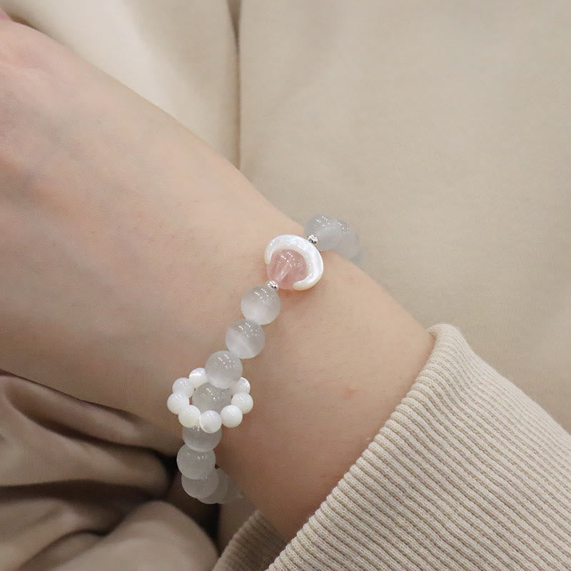 925 Sterling Silber Amethyst Halbmond Heilung Armband