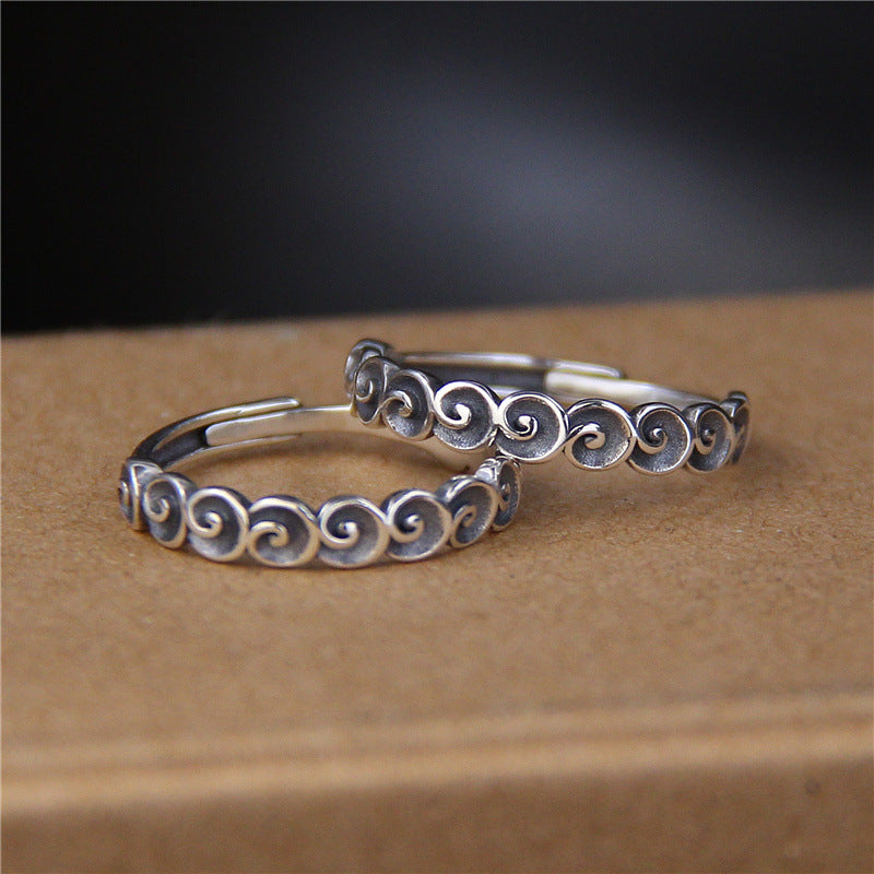 925 Sterling Silber Glücksbringer Wolken Spiritueller Schutzring