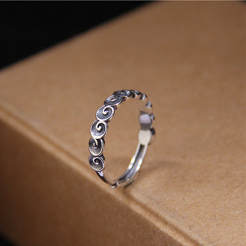 925 Sterling Silber Glücksbringer Wolken Spiritueller Schutzring