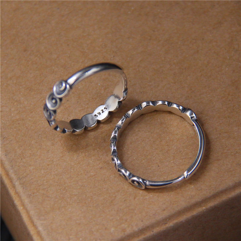 925 Sterling Silber Glücksbringer Wolken Spiritueller Schutzring