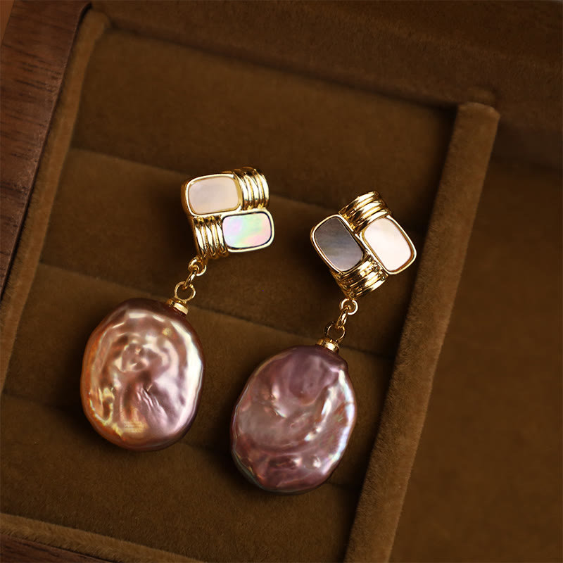 925 Sterling Silber Barock Perlen Tropfen Ohrringe für Balance