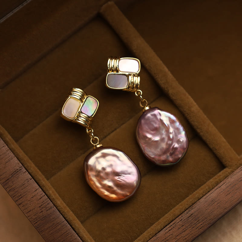 925 Sterling Silber Barock Perlen Tropfen Ohrringe für Balance