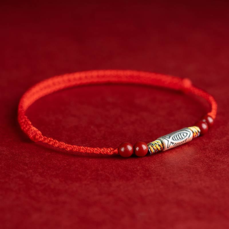Geflochtenes Koi-Fisch-Armband aus 925er Sterlingsilber für Reichtum und Glück