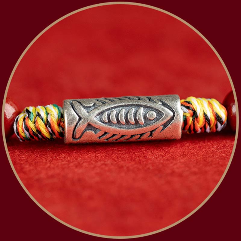 Geflochtenes Koi-Fisch-Armband aus 925er Sterlingsilber für Reichtum und Glück