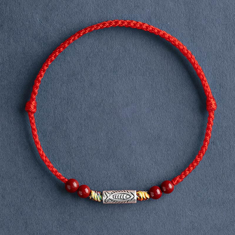 Geflochtenes Koi-Fisch-Armband aus 925er Sterlingsilber für Reichtum und Glück