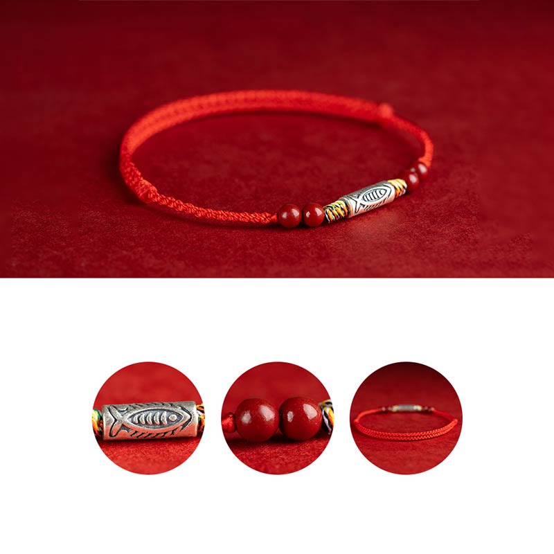 Geflochtenes Koi-Fisch-Armband aus 925er Sterlingsilber für Reichtum und Glück