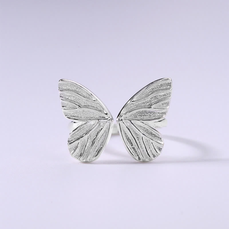 925 Sterling Silber Schmetterling Liebe Freiheit Spiritueller Ring