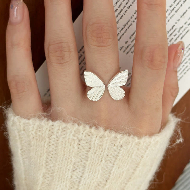 925 Sterling Silber Schmetterling Liebe Freiheit Spiritueller Ring