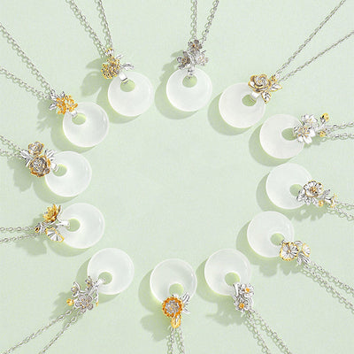 Halskette mit Chalcedon-Harmonie-Anhänger aus 925er Sterlingsilber