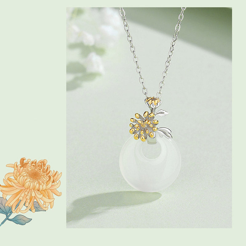 Halskette mit Chalcedon-Harmonie-Anhänger aus 925er Sterlingsilber