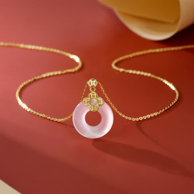 Halskette mit Peace-Schnalle aus 925er Sterlingsilber mit Chalcedon