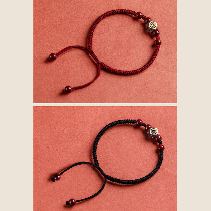 Armband aus 925er Sterlingsilber mit chinesischem Sternzeichen, Buddha-Ruhesymbol