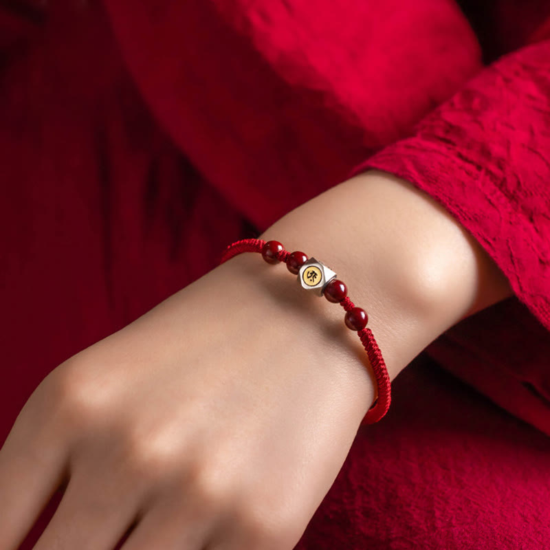 Armband aus 925er Sterlingsilber mit chinesischem Sternzeichen, Buddha-Ruhesymbol