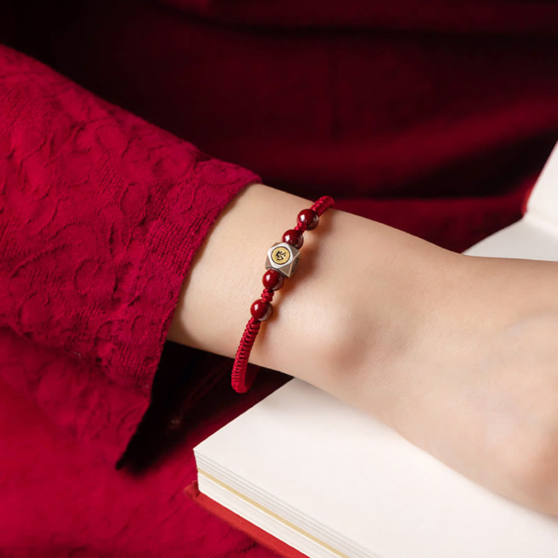 Armband aus 925er Sterlingsilber mit chinesischem Sternzeichen, Buddha-Ruhesymbol