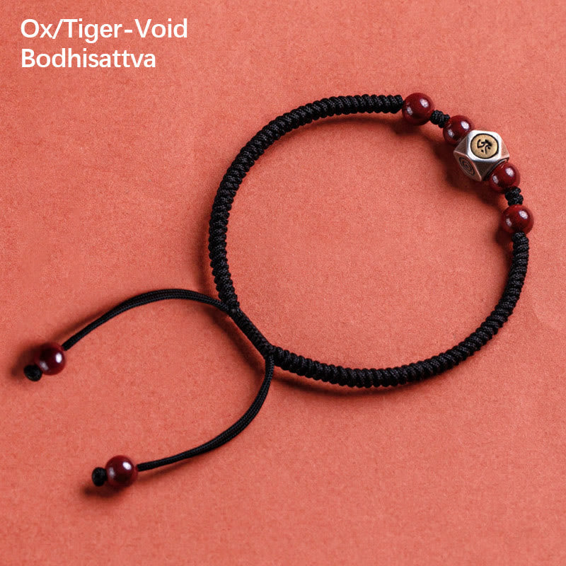 Armband aus 925er Sterlingsilber mit chinesischem Sternzeichen, Buddha-Ruhesymbol