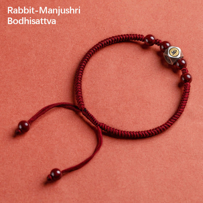 Armband aus 925er Sterlingsilber mit chinesischem Sternzeichen, Buddha-Ruhesymbol