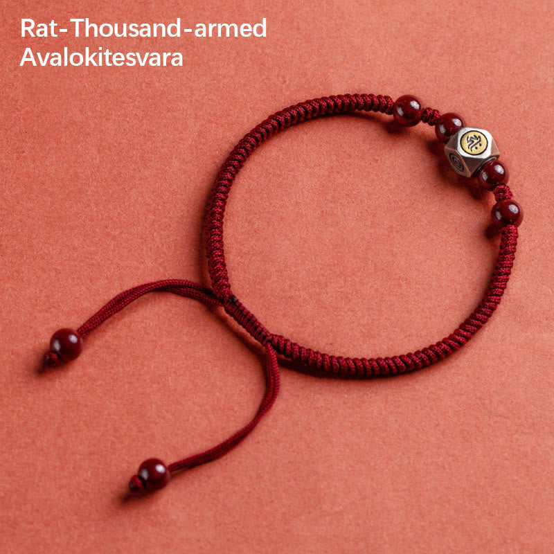 Armband aus 925er Sterlingsilber mit chinesischem Sternzeichen, Buddha-Ruhesymbol