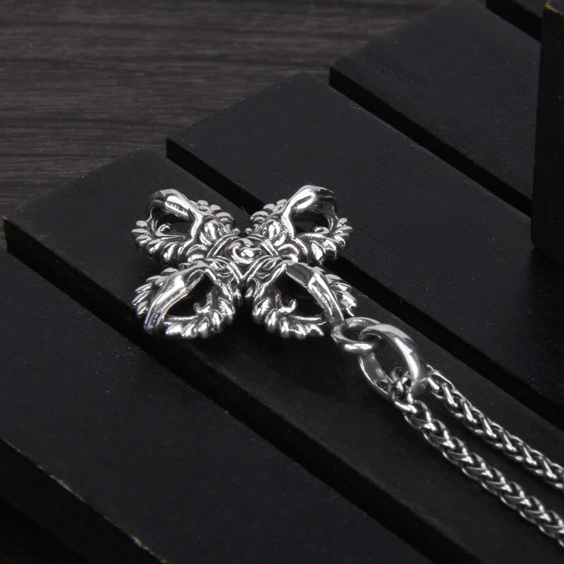 925 Sterling Silber Doppel Dorje Vajra Halskette Spirituelle Stärke