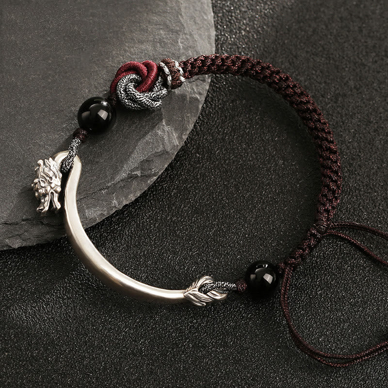 Drachenarmband aus 925er Sterlingsilber mit glückverheißendem Erfolgssymbol