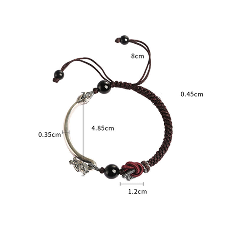 Drachenarmband aus 925er Sterlingsilber mit glückverheißendem Erfolgssymbol