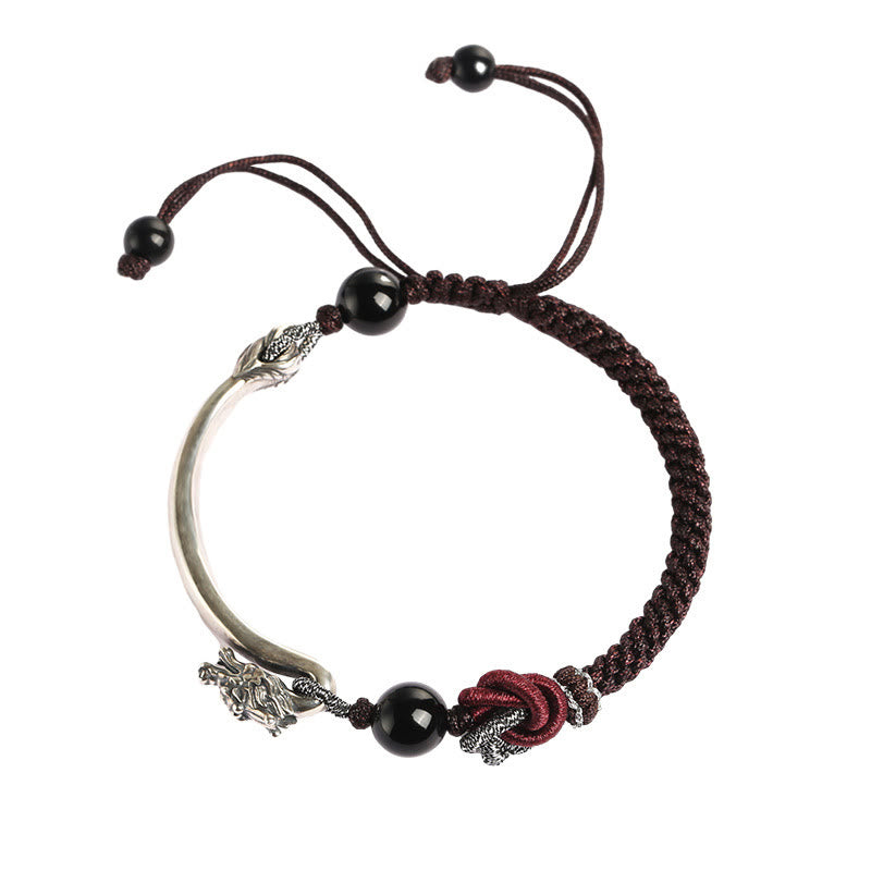 Drachenarmband aus 925er Sterlingsilber mit glückverheißendem Erfolgssymbol