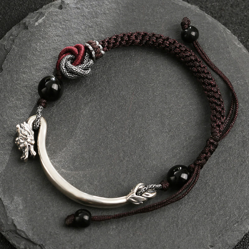Drachenarmband aus 925er Sterlingsilber mit glückverheißendem Erfolgssymbol