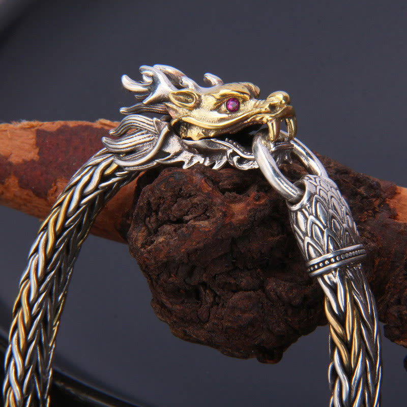 Drachenarmband aus 925er Sterlingsilber für Schutz und Stärke