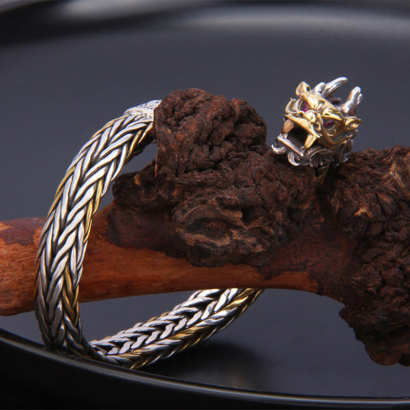 Drachenarmband aus 925er Sterlingsilber für Schutz und Stärke