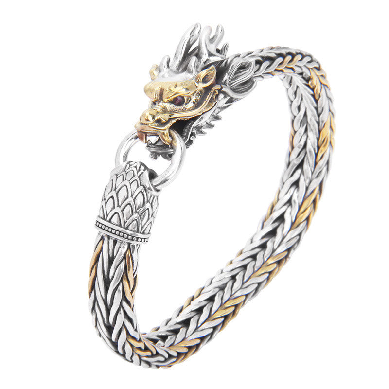 Drachenarmband aus 925er Sterlingsilber für Schutz und Stärke