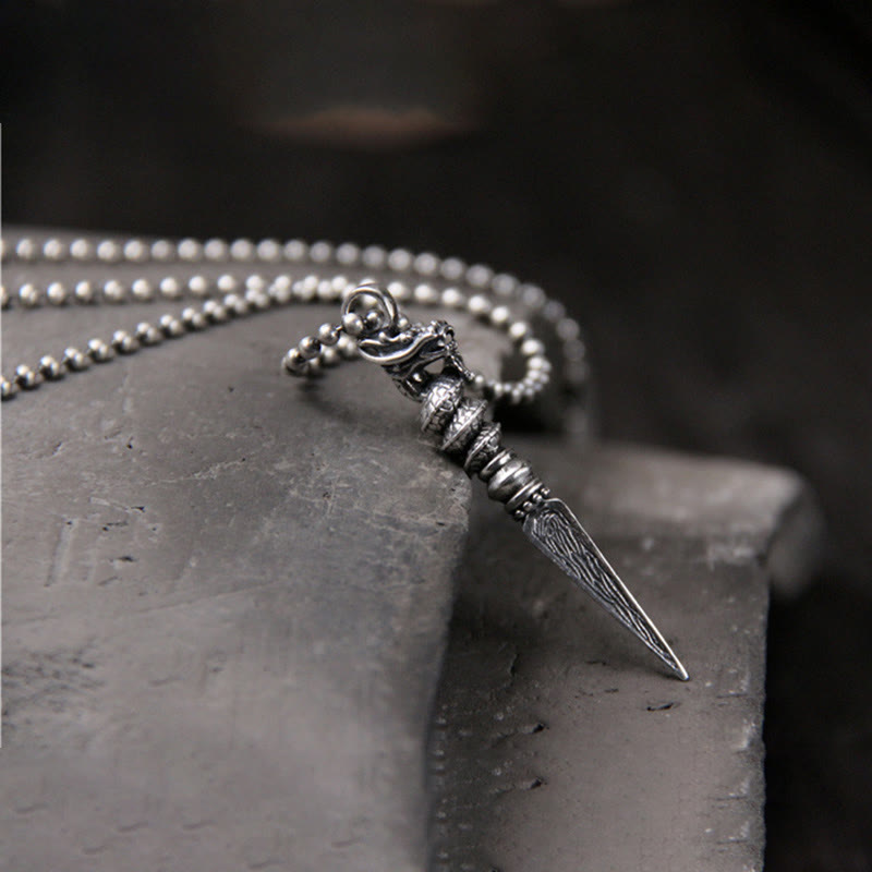 925 Sterling Silber Drachenschutz Halskette Dorje Vajra