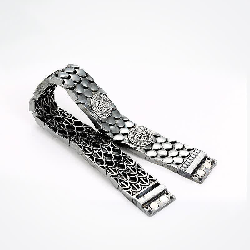 925 Sterling Silber Drachenschuppen Glücks-Erfolgsarmband