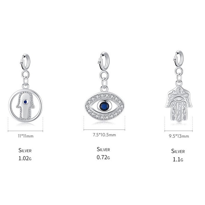 Halskette mit Hamsa-Anhänger aus 925er Sterlingsilber mit bösem Blick zum Schutz