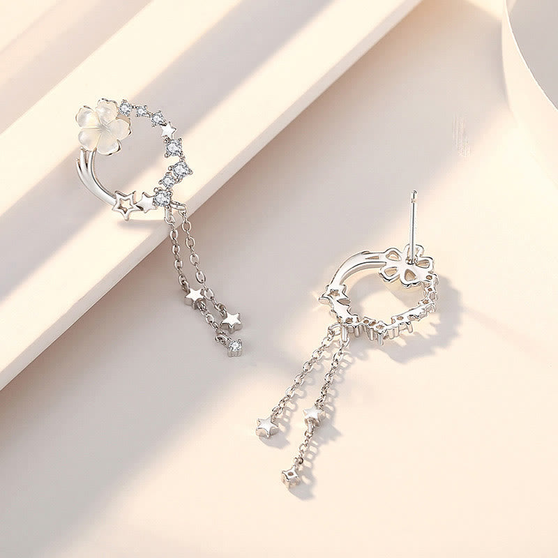 925 Sterling Silber Blume Schmetterling Liebe Halskette Set